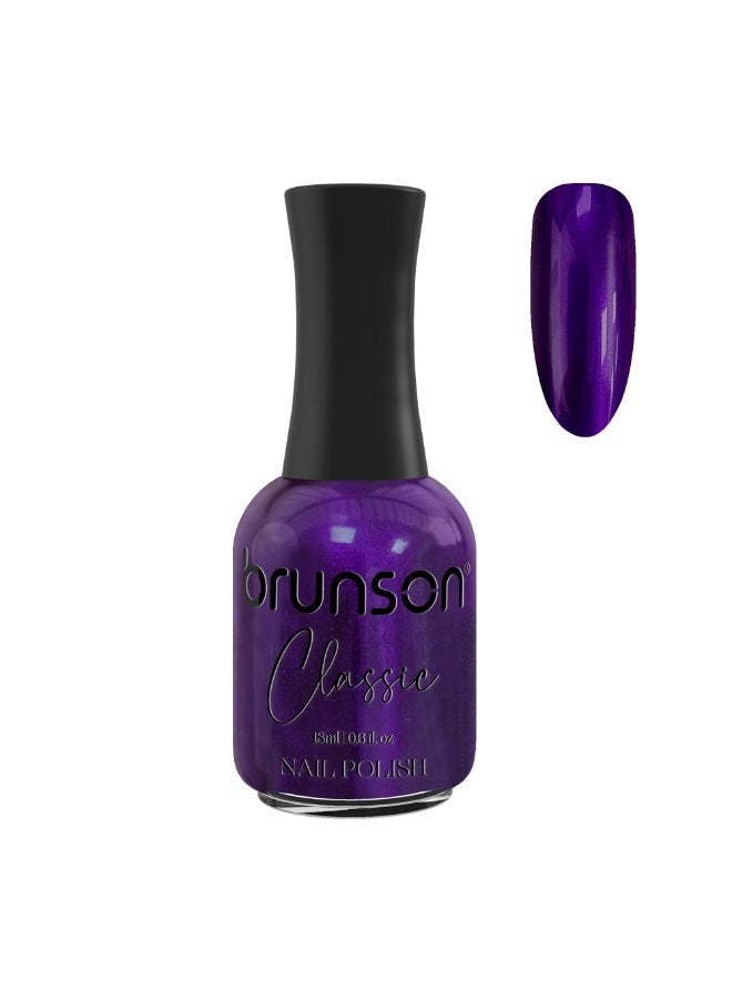 Brunson Classic Nail Polish 18ml Fast Dry Nail Lacquer Nail Harderner Normal Polish Glossy Gel Effect Quick Air Dry Long-Lasting Natural Nail Enamel Salon Quality Manicure Pedicure Regular Polish - Image 1